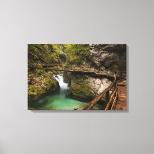 Toile Passage couvert en bois par le canyon de gorge de