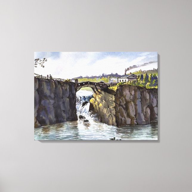 Toile Passaic Falls dans le New Jersey, peinture d'art (Recto)