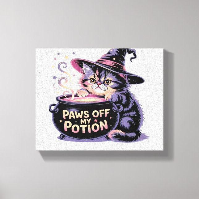 Toile Passe De Ma Potion, Kawaii Halloween Witch Cat Cla (Recto)