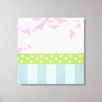 Pastel Bleu rayé rose Floral Vert Pois