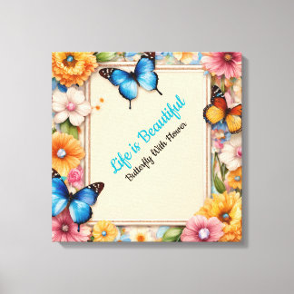 Toile Pastel Cartoon Butterflies Canvas Poster – Cute