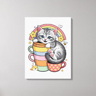 Toile Pastel Paws & Rainbow Sips