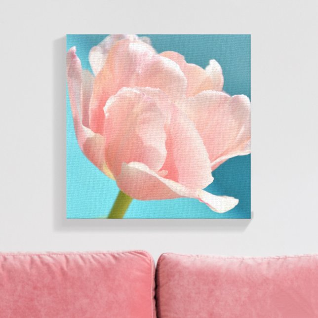 Toile Pastel Pink Tulip Floral Botanique Photographie (Créateur téléchargé)