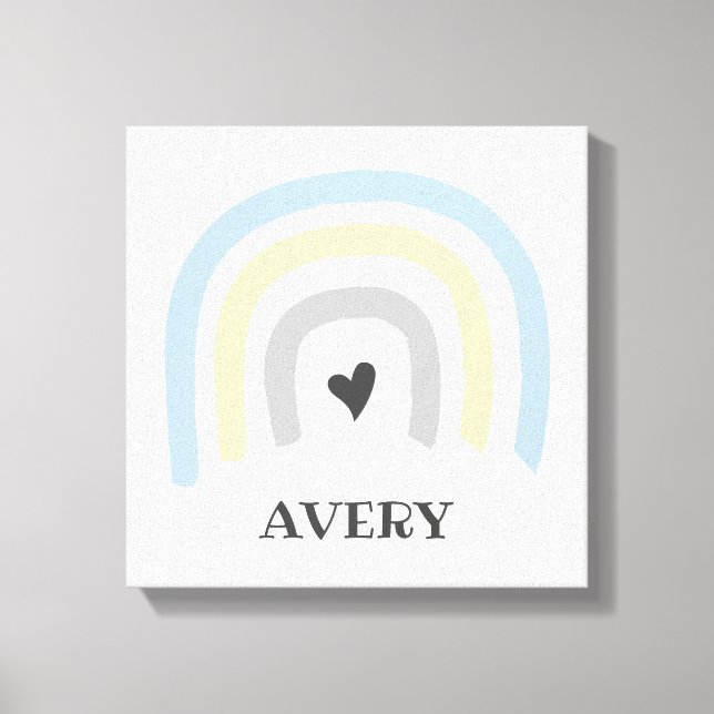 Toile Pastel Rainbow Cute Heart Baby Nursery art (Recto)