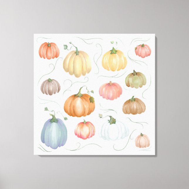Toile Patch Citrouille couleur aquarelle (Recto)