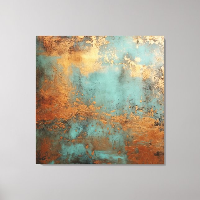 Toile Patina de cuivre métallique rustique (Recto)