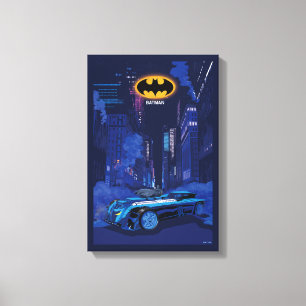 Toile Patrouille nocturne de Batman dans la ville de Got