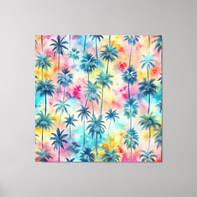 Toile Pattern Tie Dye Palms (Recto)