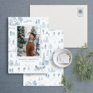 Toile Pattern Winter Wonderland Holiday Card