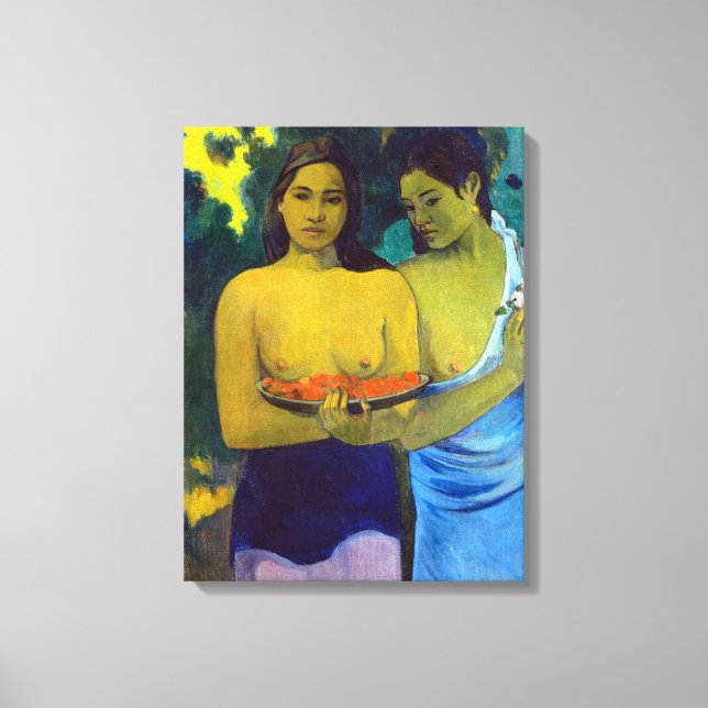 Toile Paul Gauguin deux femmes tahitiennes (Recto)