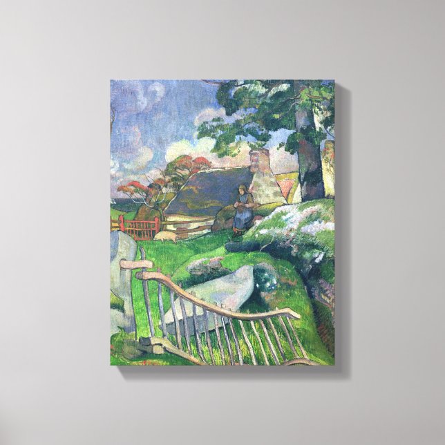 Toile Paul Gauguin | La porte en bois ou, le gardien de  (Recto)