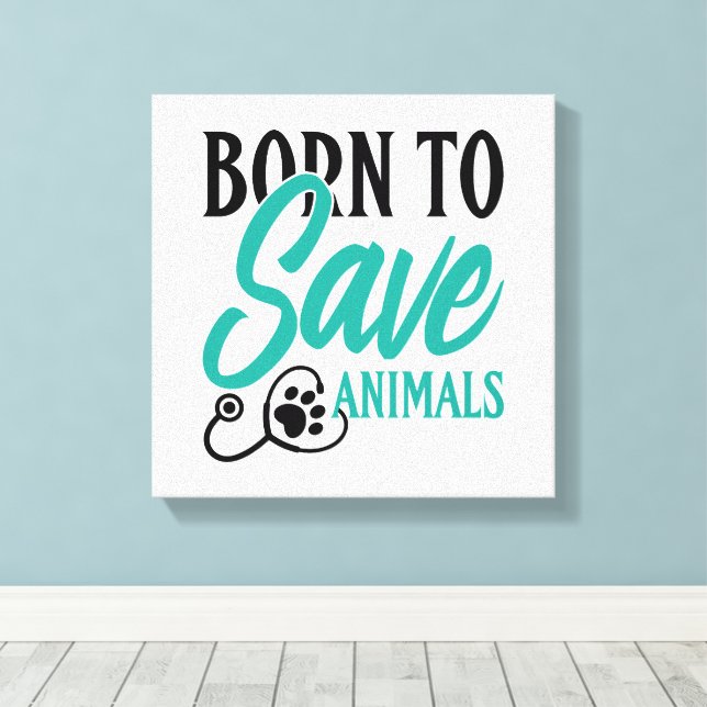 Toile Paw Print and Stethoscope Heart Graphic (Insitu (Plancher de Bois))