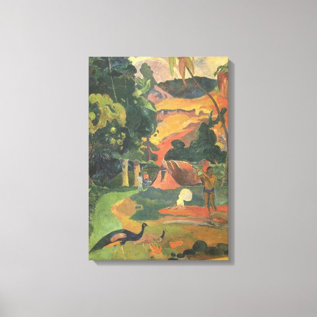 Toile Paysage avec des paons par Paul Gauguin (Recto)