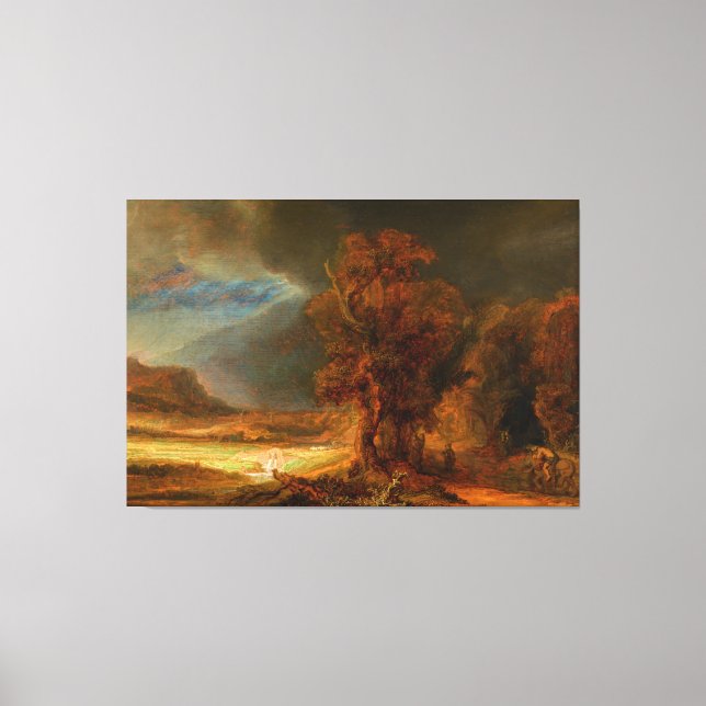 Toile Paysage avec le Bon Samaritain par Rembrandt (Recto)