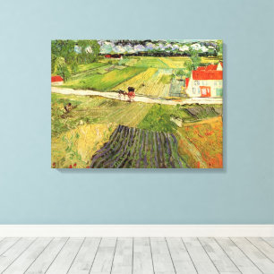 Toile Paysage, Carrosse et Train par Vincent van Gogh