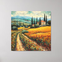 Paysage de campagne de Toscane aux fleurs sauvages