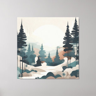 Toile Paysage de la forêt de Boho