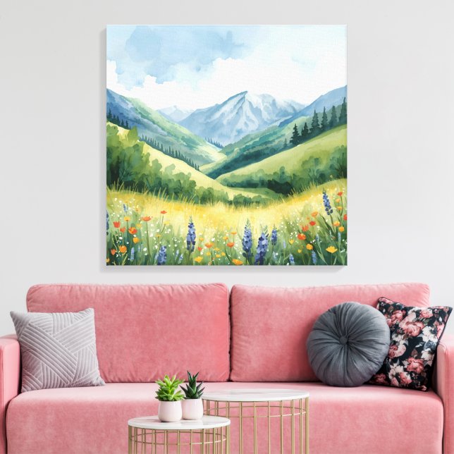 Toile Paysage de la vallée de la fleur sauvage - Serene  (Insitu(Salon))