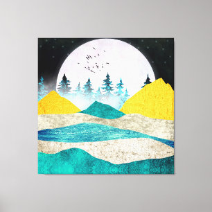 Toile Paysage de lever de superlune