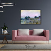 Paysage de prairie violette bleue