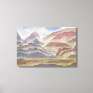 Toile Paysage de Sienna Ridges Watercolor Imprimer