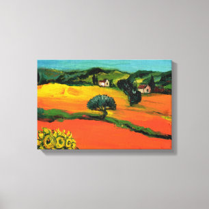 TOILE PAYSAGE DE TOSCANE AVEC DÉBORDEMENT