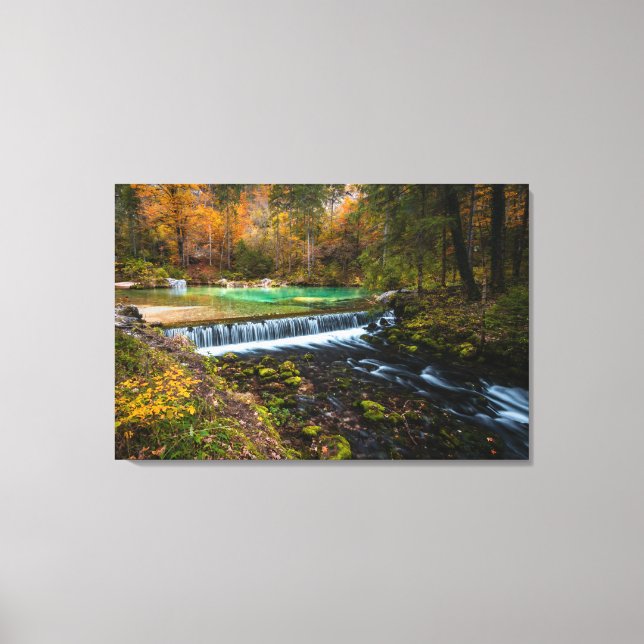 Toile Paysage des chutes d'automne à Kamniška Bistrica,  (Recto)