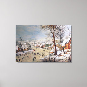 Toile Paysage d'hiver avec Birdtrap, 1601