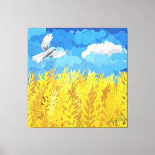 Toile Paysage du drapeau ukrainien