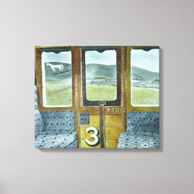 Toile Paysage du train (par Eric Ravilious) (Recto)