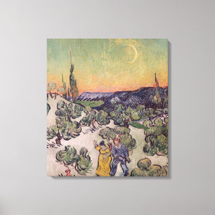 Toile Paysage éclairé par la lune de Vincent van Gogh 