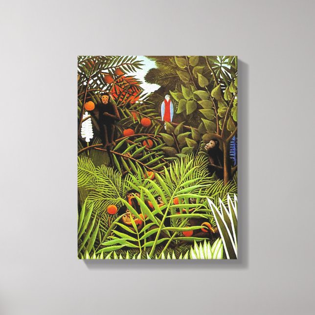 Toile Paysage exotique, peinture d'Henri Rousseau (Recto)