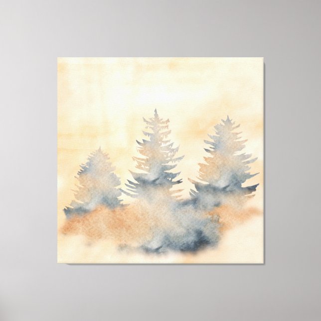 Toile Paysage extérieur bleu marine et orange (Recto)