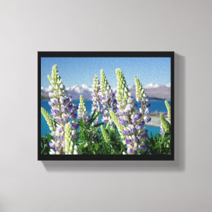 Toile Paysage florissant Lupine Nouvelle-Zélande