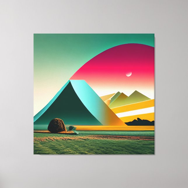 Toile Paysage géométrique Abstrait moderne Art Vibrant (Recto)