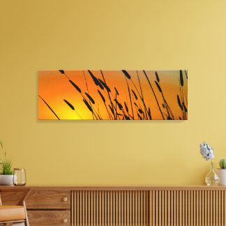 Toile Paysage Golden Sunset Grains Imprimer