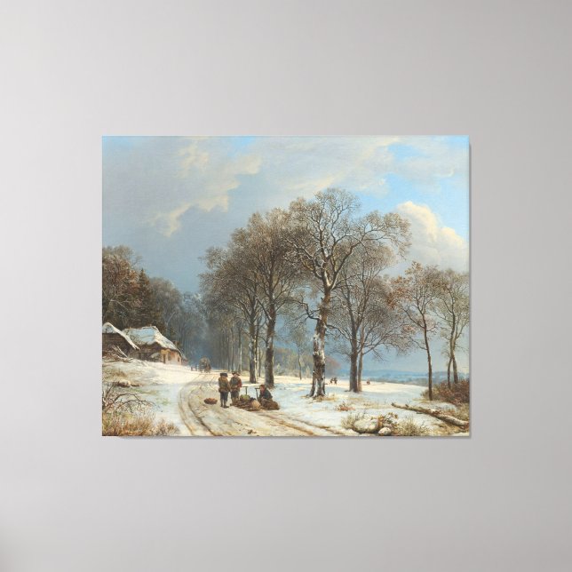 Toile Paysage hivernal, Barend Cornelis Koekkoek, 1835 (Recto)