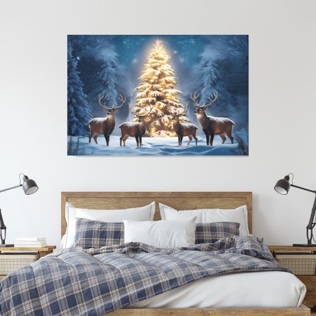 Toile Paysage hivernal serein avec Noël éclatant (Insitu(Chambre))