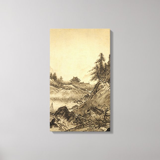 Toile Paysage hivernal Sesshu Toyo. (Recto)