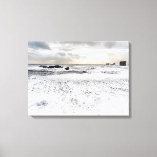 Toile Paysage marin océanique écumeux pâle, Islande