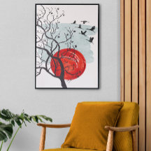 Paysage Mur Art, Décor Moderne Du Milieu Du Siècle