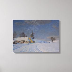 Toile Paysage neigeux en hiver (par H.A. Brendekilde)