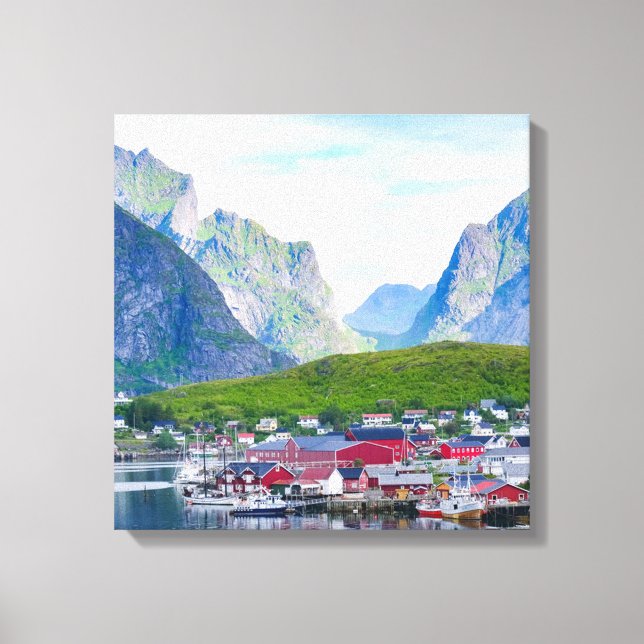 Toile Paysage norvégien pittoresque Iles Lofoten Norvège (Recto)
