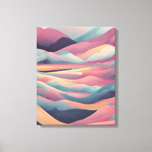 Toile Paysage rêvé du coucher du soleil dans les tons te