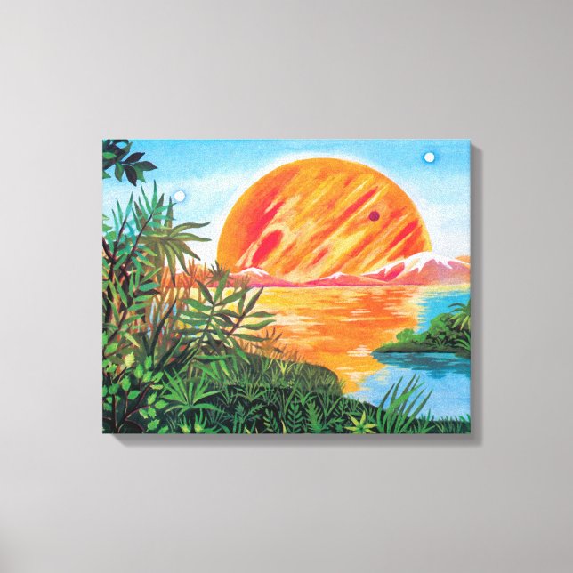 Toile Paysage sur Europa - Sci Fi Jupiter Moon Peinture (Recto)