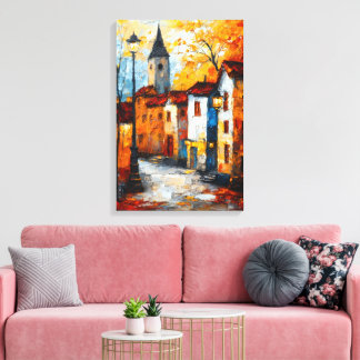 Toile Paysage urbain vibrant