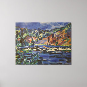 Toile Paysage vintage rivière Sazava