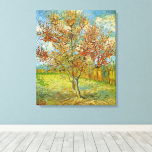 Toile Peach Tree rose en fleurs par Vincent van Gogh