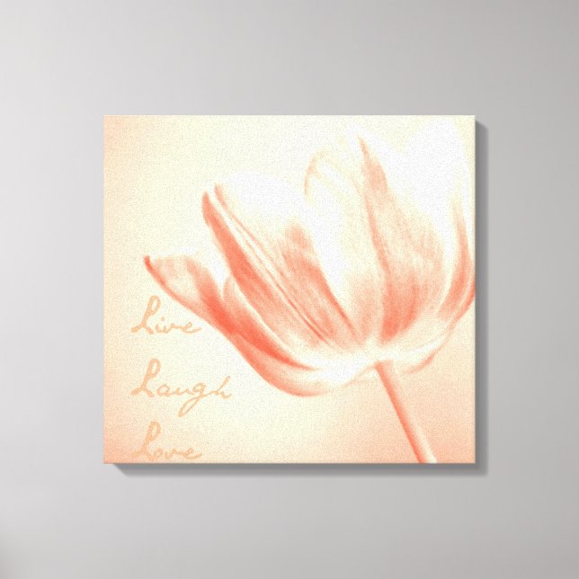 Toile Peach Tulip Live, Lauder, Love (Recto)