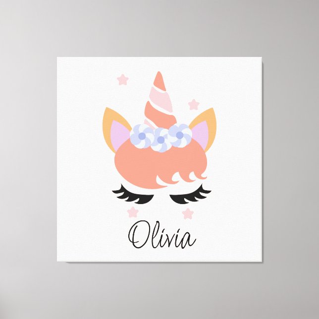 Toile Peach Unicorn Lashes Girl (Recto)